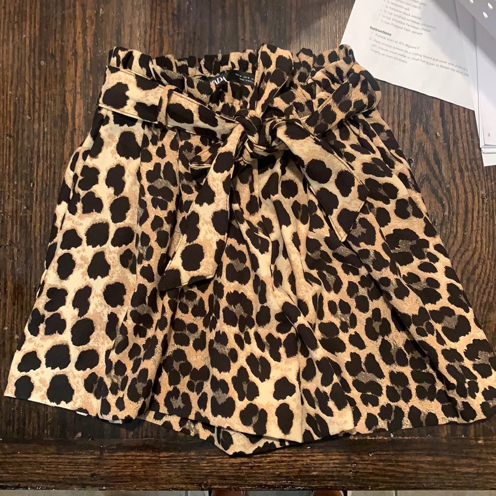 Zara Leopard Shorts